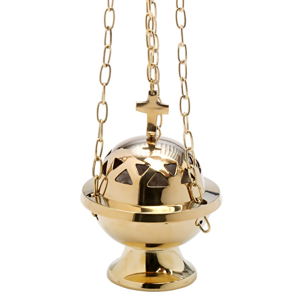 NKlaus Incense burner with chain 80cm triangular incense burner 7598