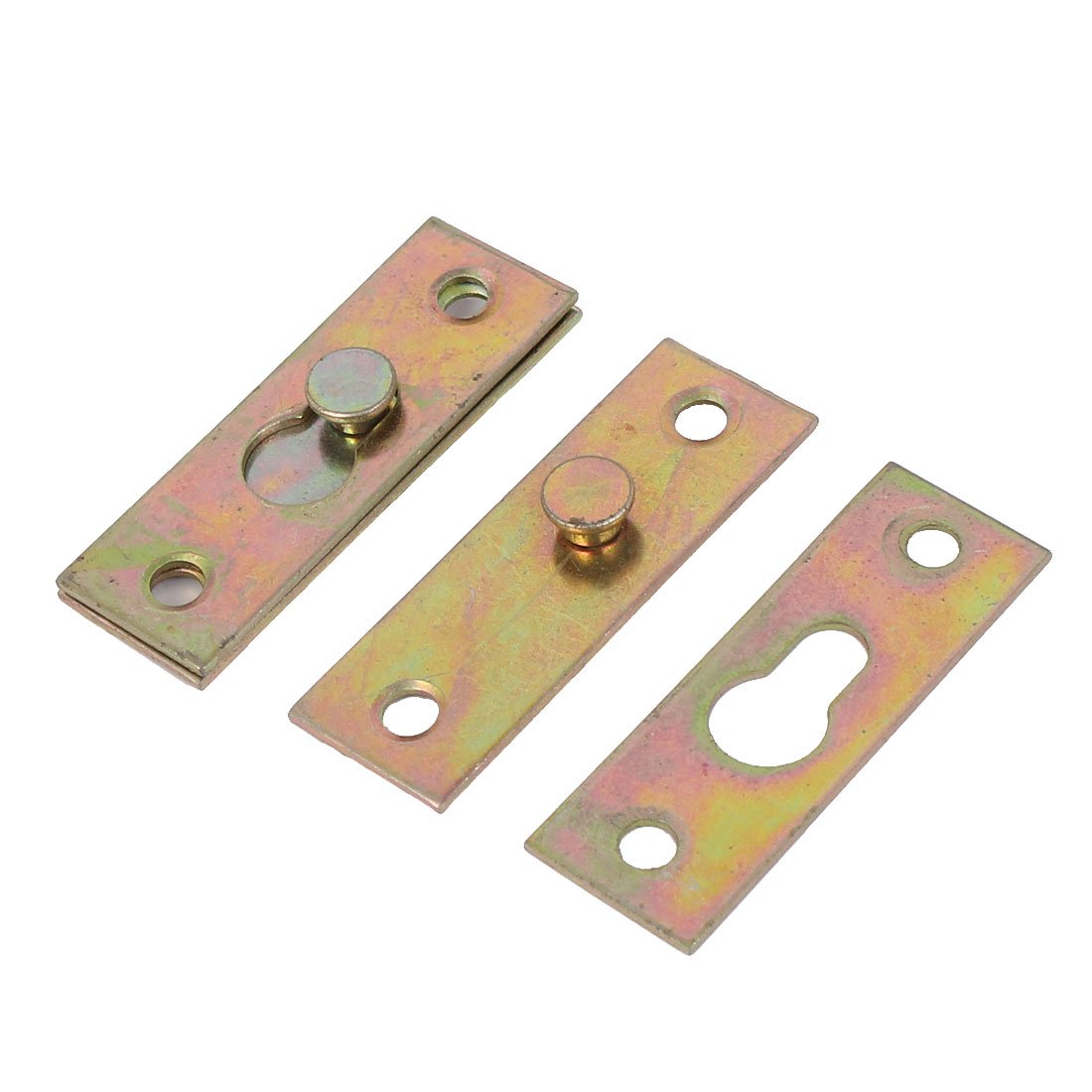 Sourcingmap Furniture Bed Rail Hook Plate Bracket Connector Brass Tone 2pcs