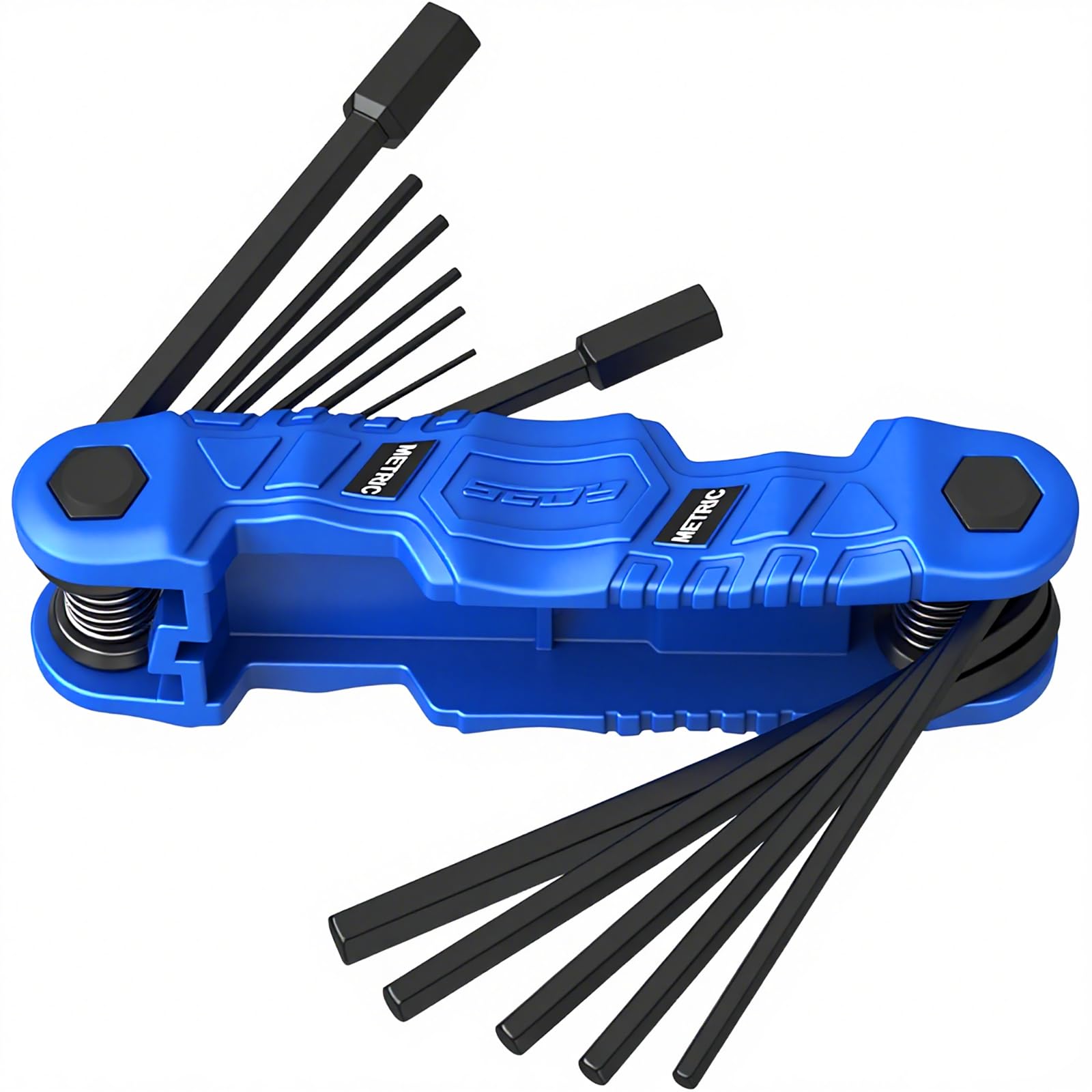 Photo 1 of 12-Piece Large Folding Hex Key Set Metric (1.5-12mm), Heavy Duty Allen Wrench Set, Portable Tool for Archery, Bike Repair, Furniture, and Basic Home Maintenance (Blue)