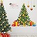 MLM Merry Christmas Bells Gifts Socks Wall Decals Christmas Tree Shop Window Removable Wall Stickers Shop Window Decorations Murals Removable DIY Home Decorations Art Décor