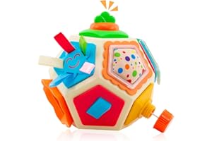 Montessori Toys for Babies 6-12 Months, Busy Cube for Toddlers 1-3 with 12 Activity Cube Blocks, Educational Toys for 1+ Year