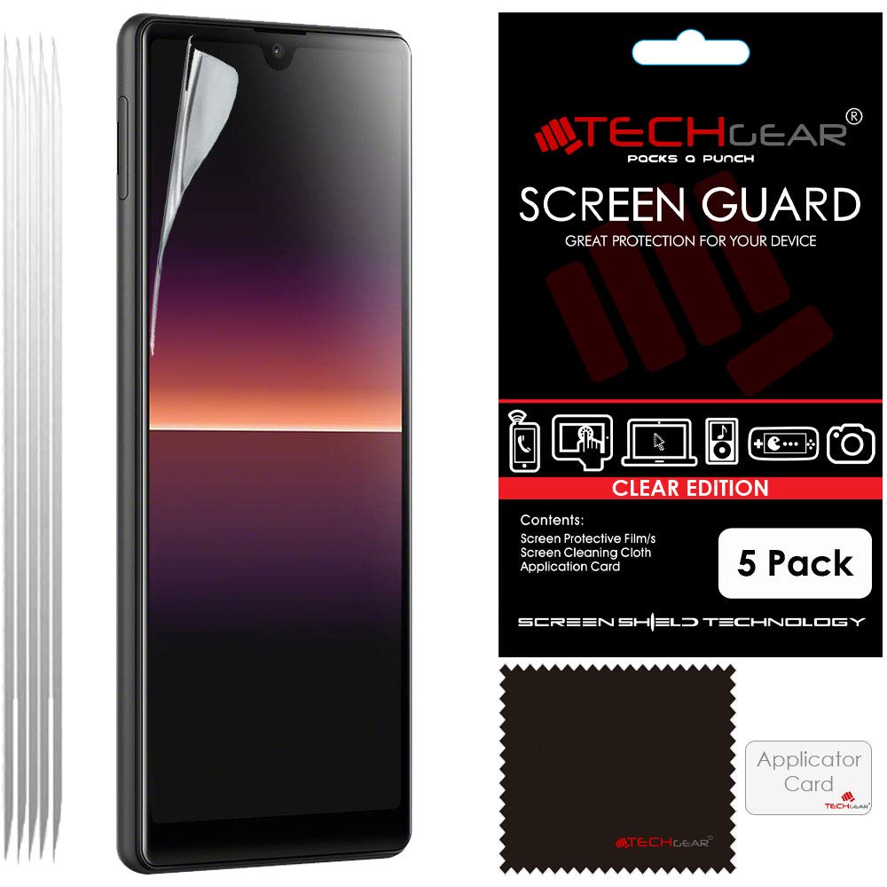 TECHGEAR [5 Pack] Screen Protectors Compatible with Sony L4, CLEAR LCD Screen Protectors Cover Guards