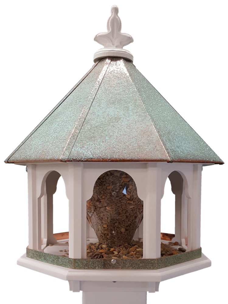 Octagon Wild Bird Feeder Solid Cellular Pvc Patina Roof Amazon Co