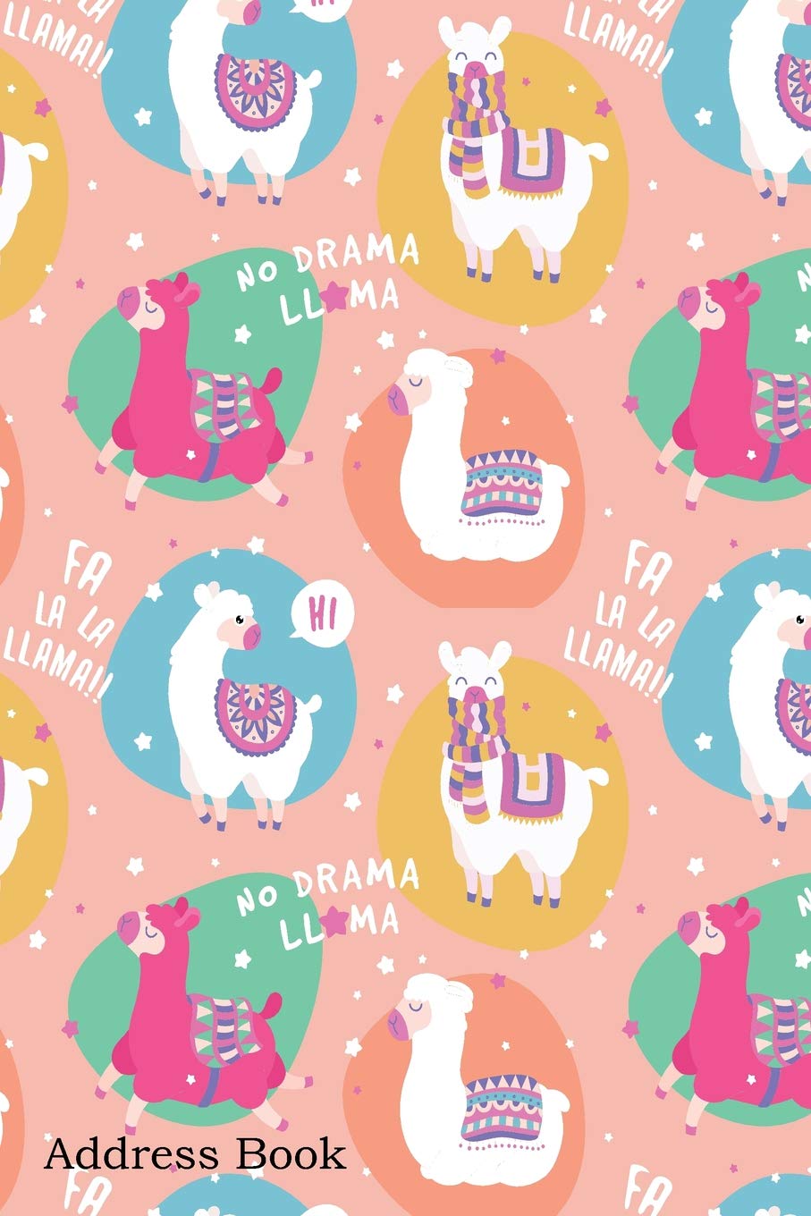 Address Book: For Contacts, Addresses, Phone, Email, Note,Emergency Contacts,Alphabetical Index With Seamless Pattern No Drama Llama