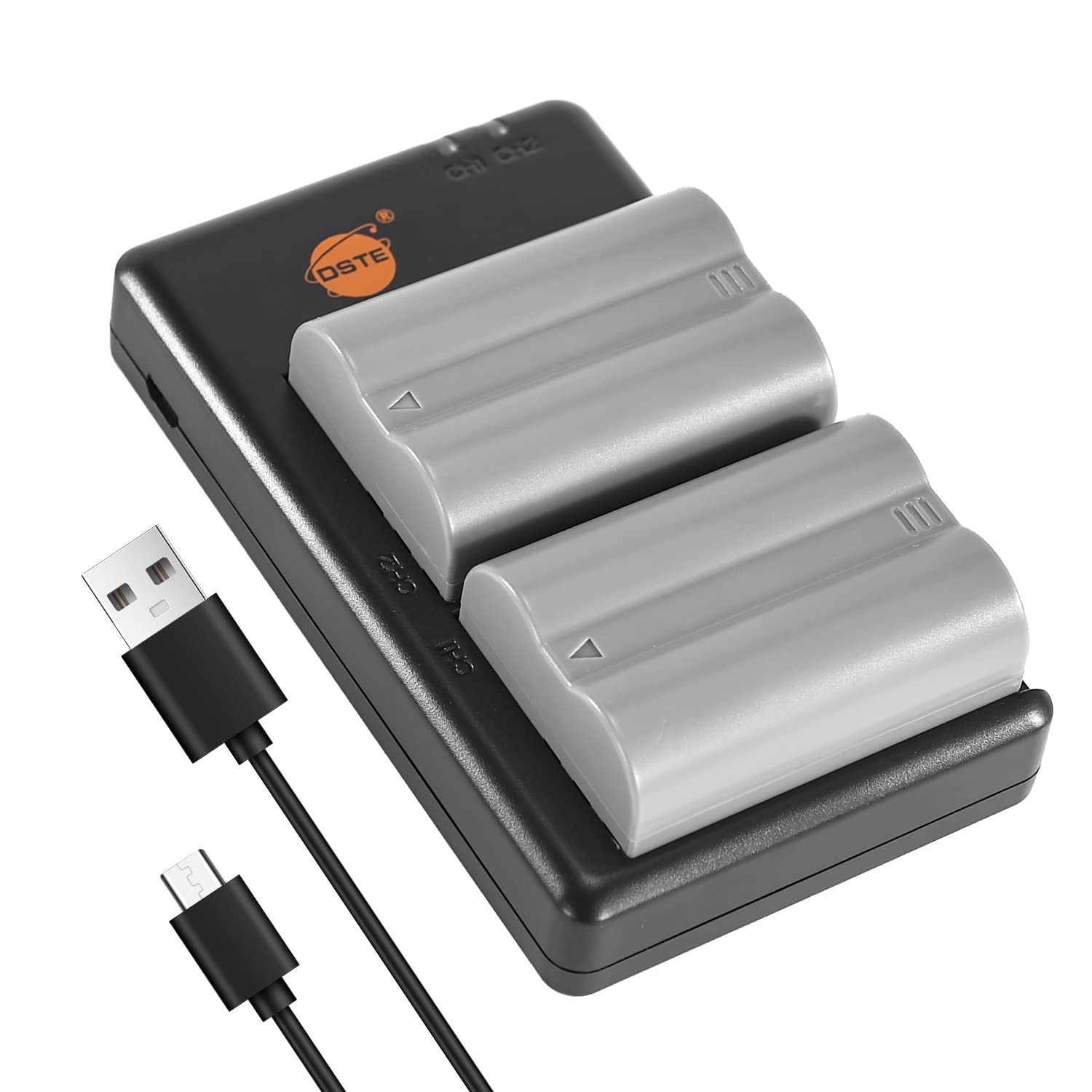 DSTE 2PCS EN-EL3E (2200mAh/7.4V) Battery Charger Set Compatible for Nikon D30 D50 D70 D70S D90 D80 D100 D200 D300 D300S D700