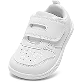 STQ KIDS Toddler Wide Toe Box Barefoot Shoes Boys Girls Sneakers Zero Drop Kid Tennis Running Shoes Lightweight Non-Slip Comfortable Leather First Walking Shoe Outdoor Activities School