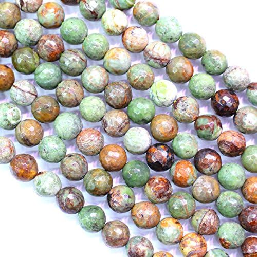 Faceted Natural Genuine African Green Jade Round 8mm Gemstone Jewelry Making Loose Beads
