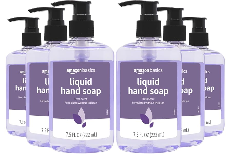 Amazon Basics Original Fresh Liquid Hand Soap with Moisturizers, 7.5 Fl Oz (Pack of 6)