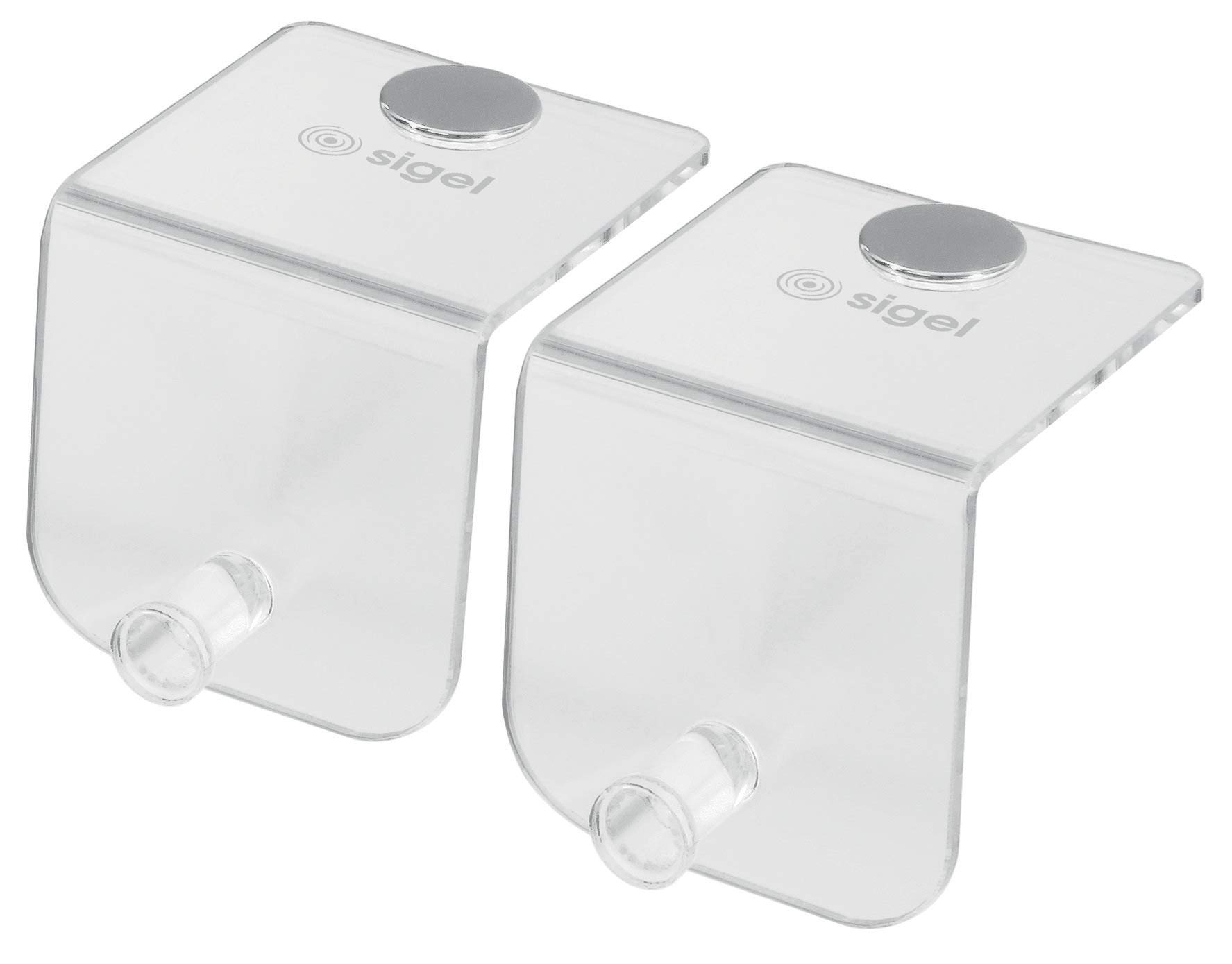 SIGEL SB700 Flipchart Hooks, 6 X 6 X 6.3 Cm, Transparent, Acrylic, 2 Pieces