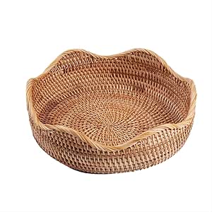 ZXZH Cesta Tejida a Mano,Cesta de Mimbre Tejida Ovalada Cesta para
