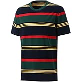 VANLYTK Men's Fashion Casual Cotton Loose Fit Crewneck Classic Striped T-Shirt