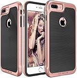 iPhone 7 Plus Case, E LV iPhone 7 Plus - Hybrid [Scratch/Dust Proof] Armor Defender Slim Shock-Absorption Bumper Case for Apple iPhone 7 Plus - [BLACK/ROSE GOLD]