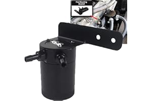 BBP ENTERPRISE Universal Racing 2-Port Oil Catch Can Reservoir Tank with Aluminum Mount Bracket