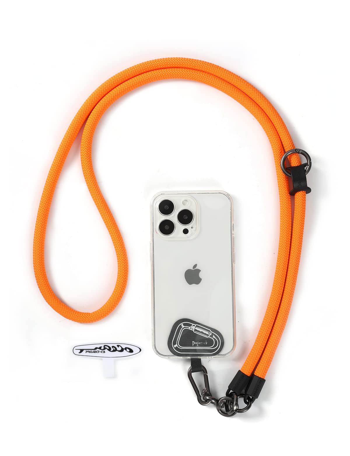 project-cb Cell Phone Lanyard ×1, Tether Tab ×2, Universal Adjustable Phone Strap, Crossbody, Neck Phone Lanyard, Rope Strap (Orange)