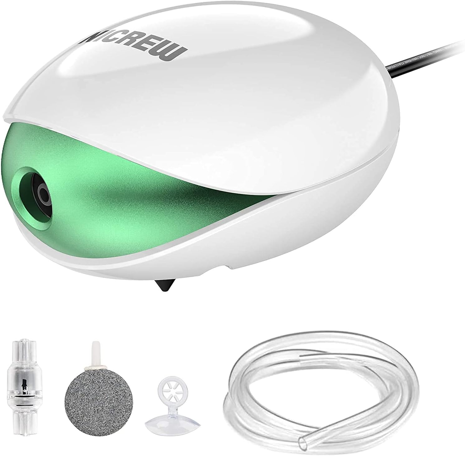 NICREW UFO Mini Aquarium Air Pump, Ultra Silent Air Aerator Pump for Fish Tank, Oxygen Bubbler with Single Outlet, Accessories Included, 1.7W: Sports & Outdoors
