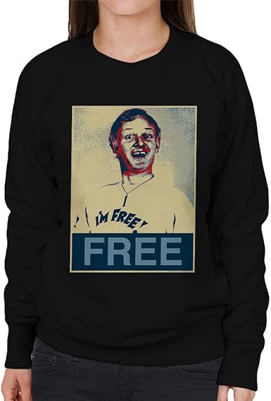 Are You Being Served Mr Humphries Im Free Poster Style Women S Sweatshirt At Amazon Women S Clothing Store