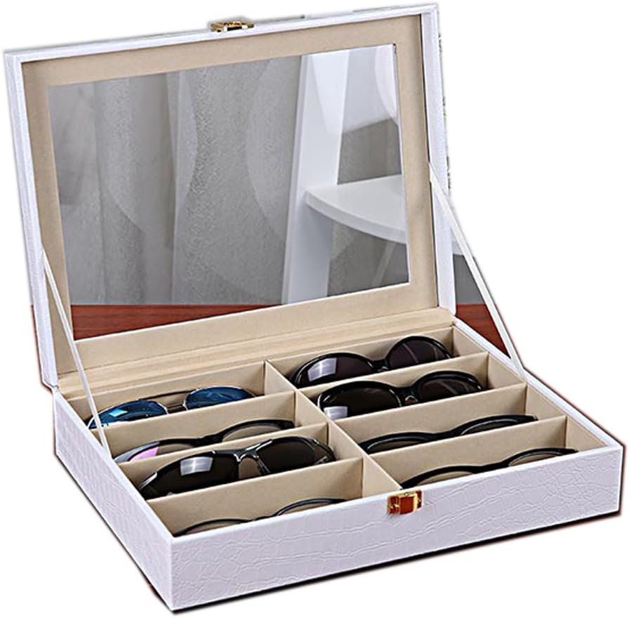Figella 8 Slot Sunglasses / Eyeglasses / Reading Glasses Display Case with Cl...