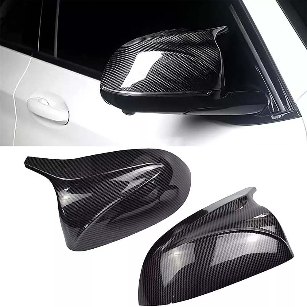 Photo 1 of Real Carbon Fiber Side Rear Mirror Covers Caps Compatible with 2022 2021 2020 2019 2018 BMW X3 X4 X5 G01 G02 G05 Rearview Mirror Guard Cap Direct Replacement (X3 Side Mirror Cover)