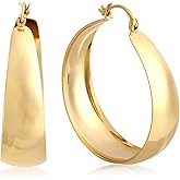 Mikovivi Chunky Hoops Earrings, Round Hoop Earrings for Women Lightweight Thick Hoops Earring Stylish Jewelry Gifts for Women