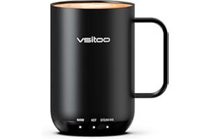 Vsitoo S3 Ultra 20oz Smart Self Heating Coffee Mug,Heated Coffee Mug with Auto-Sensing AI Heats Drinks to 120-150°F Hands-Fre