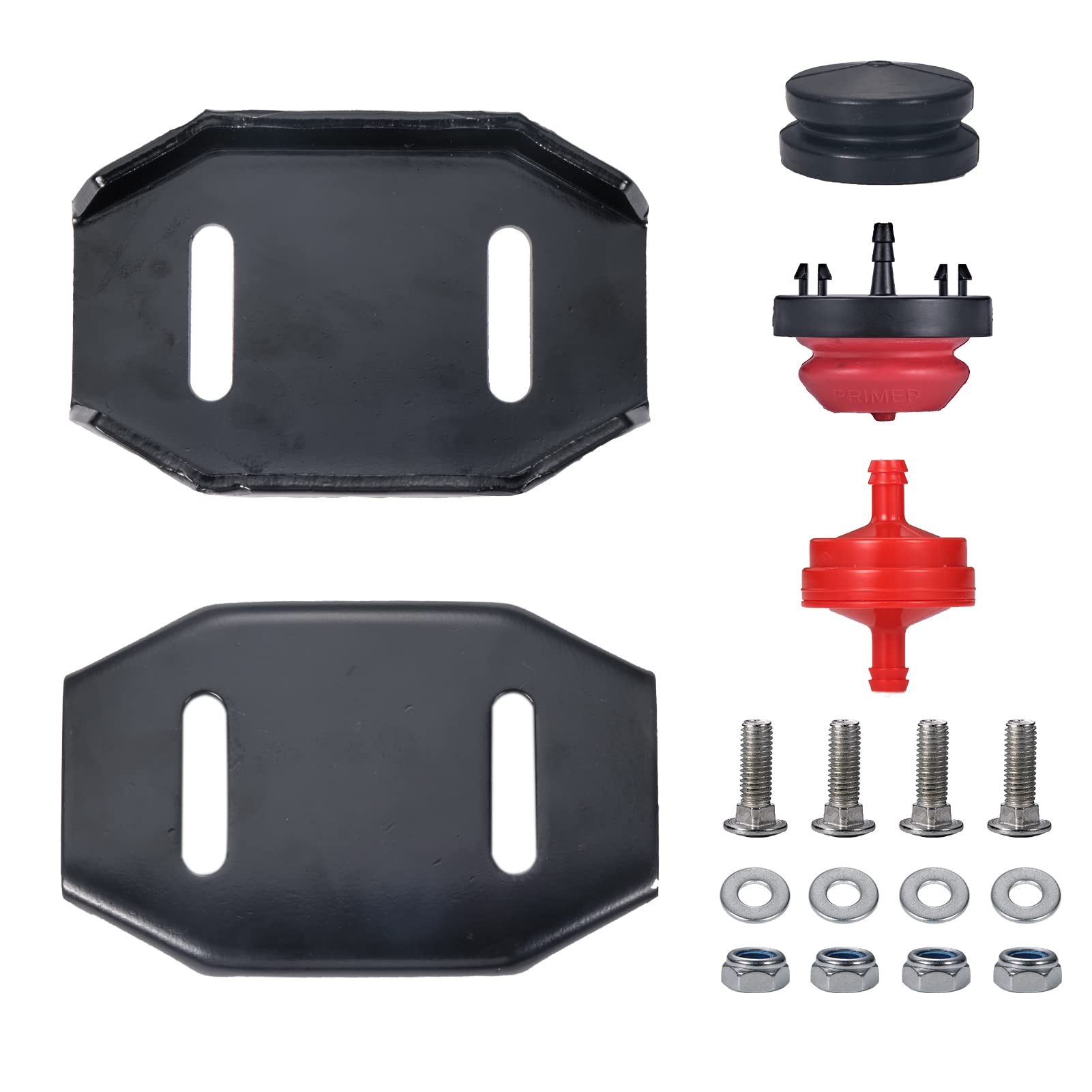 Photo 1 of 106-4588-01 Snowblower Slide Skid Plate Shoes 2 Pack with Mounting Hardware Primer bulb Fuel Filter Toro Oil Cup for Ariens Universal 2 Stage Snow Thrower 01028600 02483859 24599 2483859 106500