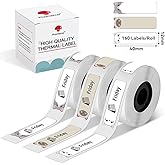 Phomemo D30 Label Maker Tape, Black on Cats Patterns Vertical Label Tape, Special Shapes Pre-Cut Self-Adhesive Sticker Thermal Paper Label Tag, 12 x 40mm (0.47 x 1.57) 3-Roll