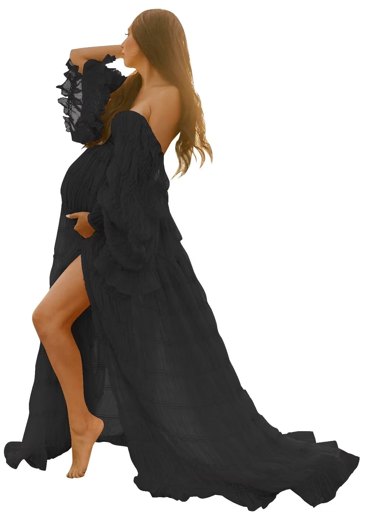 Black Maternity Dresses for Photoshoot Plus Size