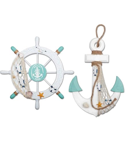 Ancora Decorativa In Legno 45,7 Cm - Decorazione Nautica Per Parete, Tema Spiaggia, Lago O Faro