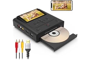 CLARIVIEWS VHS to DVD Recorder, VCR to DVD Recorder-Convert Photos and Videos Between VHS,VCR,Memory Card，DVD and USB. Phone can use a Free app to Burn Videos and Photos, Also has TV Recording Function（Black）