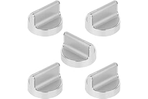 KITFIT 5 Pack W10594481 Gas Range Stove Knobs Stainless Steel Knobs Compatible with Whirlpool Stove/Range Replaces W10594481 WPW10594481 PS11756643 AP6023301 EAP10594481