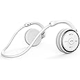 RTUSIA Small Bluetooth Headphones Wrap Around Head - Sports Wireless Headset with Built in Microphone and Crystal-Clear Sound, Foldable and Carried in The Purse, and 12-Hour Battery Life, White