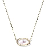 Kendra Scott Elisa Pave Frame Short Pendant Necklace, Fashion Jewelry for Women