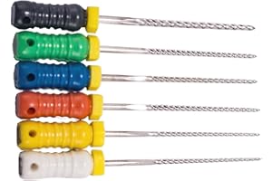 Smileheven Endodontic Root Canal Hand H Files Stainless Steel Hand Files Pack of 6 (15-40#)
