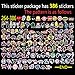 QWDDECO Sticker Pack (386-pcs) Vinyl Kawaii Decal Stickers for Laptop,Luggage,Wall,Skateboard,Bike,PS4,Xbox one,Iphone,Car-Party Favors for Kids,Adults,Teens,Boys and Girls-Graffiti Decals -Waterproof
