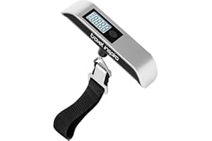 travel inspira Luggage Scale, Portable Digital Hanging Baggage Scale for Travel, Suitcase Weight Scale with Rubber Paint, 110 Pounds, Battery Included