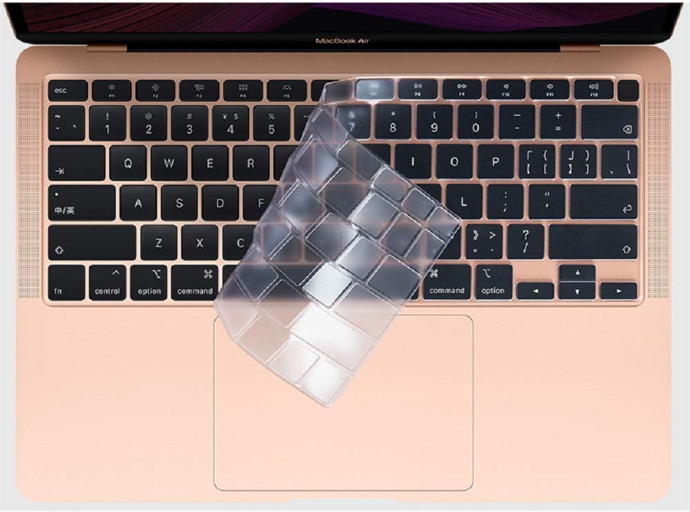 Se7enline compatible with MacBook Air 13 Inch 2023 2022 2021 2020 2019 2018 New Ultra Thin TPU Keyboard Cover(Model: M1 A2337/A2179, US Layout) Touch ID Keyboard Protective Skin , Transparent/Clear