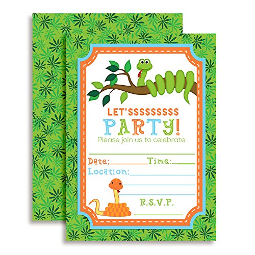 Snake Themed Birthday Party Invitations, 20 5