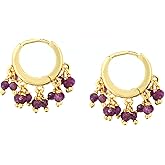 Gempires Natural Gemstone Beads Crystal Earrings Lightweight Elegant Handmde Jewelry Hypoallergenic Gold Plated Classic Design Huggie Earrings For Women