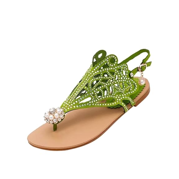 Vectry Sandale Damen Absatz Plateau Flach Keilabsatz Schuhe Damen Schuhe Gladiator Leder - Vitage Damen Strass Flache Ferse A