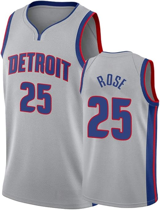  25 Rose Basketball Jersey Men's Piston Game Vest Urban Embroidery