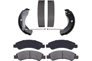 EXPPOWER Front Rear Ceramic Brake Pads And Drum Shoe Kit For Chevrolet Silverado 1500 GMC