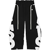 Aelfric Eden Print Baggy Barrel Sweatpants Wide Leg Pants for Women Men Casual Elastic Waist Unisex Graphic Lantern Trouser