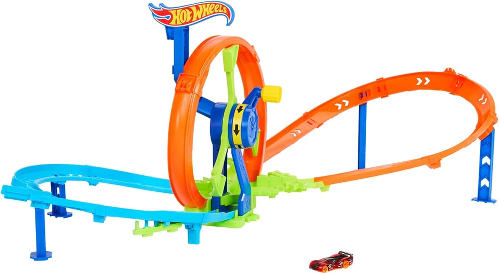 Hot Wheels Rapid Launch Loop Playset with 1:64 Die-Cast Car JBX65