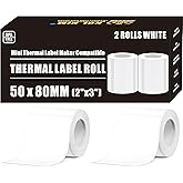 2x3 M110 Thermal Labels for Phomemo Printer M110 Labels M220 M200 M120 M221 M102 Print Master Refill Ponek M100 for NADA Print N20 Label Refill for Clabel 221B 1.97''x3.15'' 50x80 mm