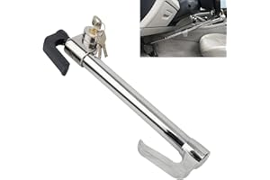 OUZORP Universal Steering Wheel Brake Lock Anti-Theft Retractable Double Hook Car Clutch Pedal Lock for Car Truck SUV Van