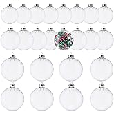 Kingrol 24 Pack Glass Ornament Balls, Fillable Ornaments for DIY Craft Projects, Christmas, Wedding, Party, Home Decor