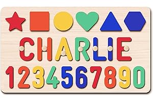 PUREFLY Name Puzzle Baby Gifts for Boy Girl, Custom Baby Toddler Basket Stuffers Gifts, Todder Boy Girl First Year Old Birthd