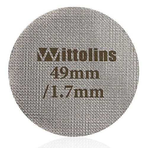 Coffee Espresso Puck Screen 49mm, 316L Stainless Steel Mesh Filters 1.7mm Reusable Contact Screen Espresso Machine Accessories