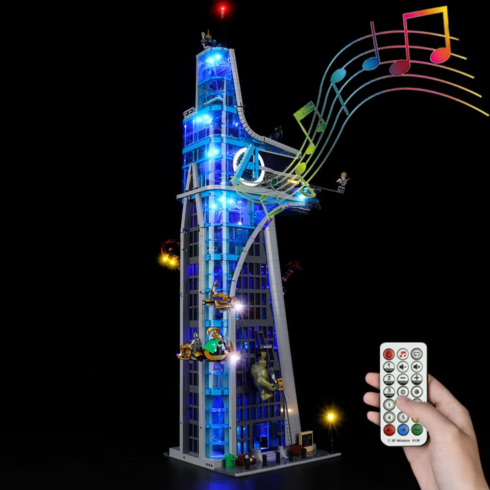 Kyglaring LED Lighting Kit (No Model) - Compatible with Lego-76269 Marvel Avenger Tower Building Blocks Model Set - Only Leds No Brick Set (RC Sound Version)