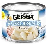 GEISHA Water Chestnuts Sliced 8OZ. (Pack of 12), Water Chestnuts | Kosher Certified － No Salt &amp; Sugar added － Gluten Free－Less than 100 Calories per Container